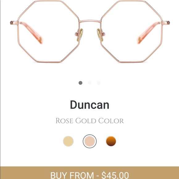 Rose gold geometric clear glasses - Picture 6 of 11